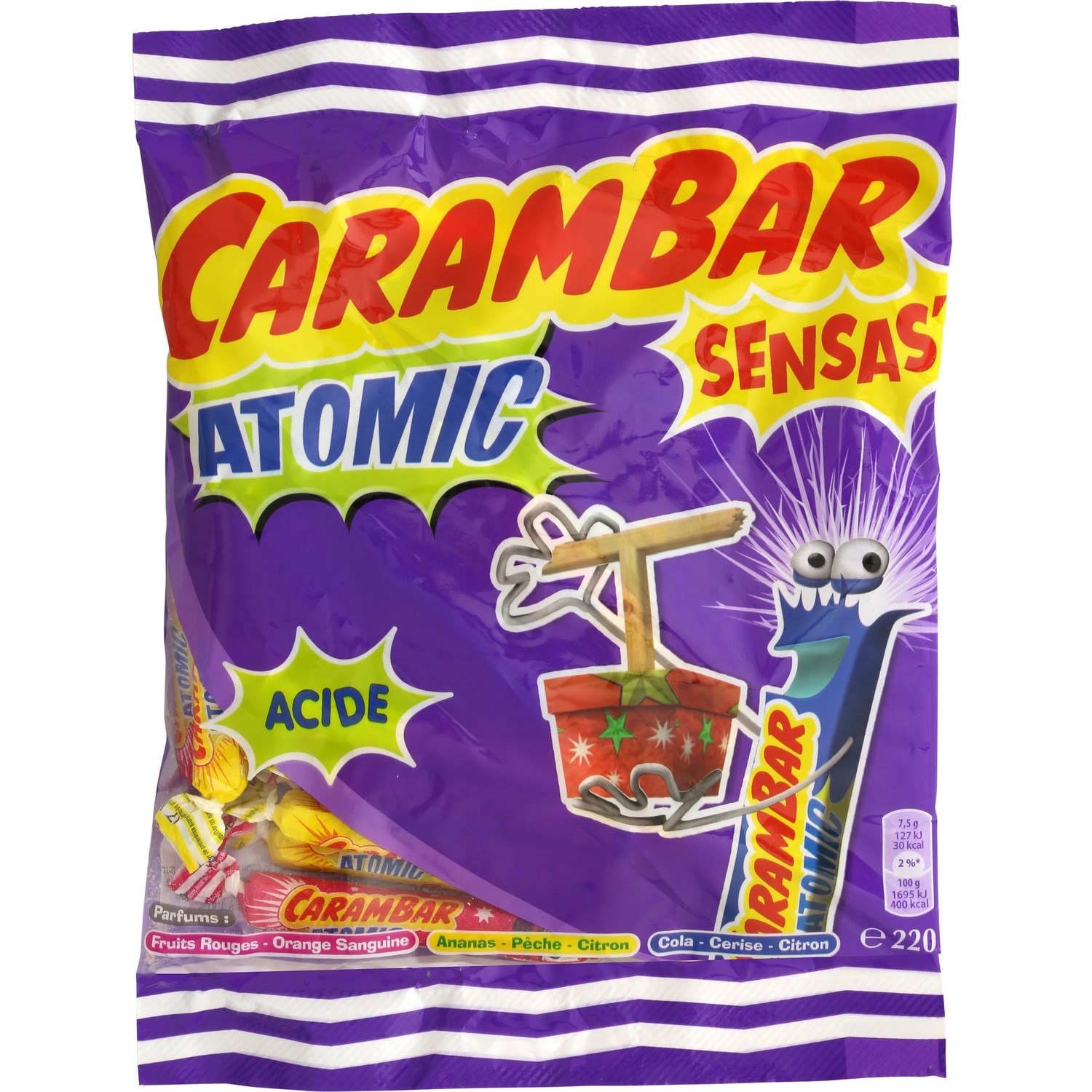 NEW 1 X Carambar Atomic Sweets - 220g French Chewy India
