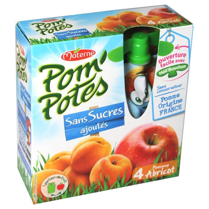 Pom'potes Materne Plain apple - 4x90g, buy online