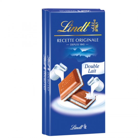 Lindt Chocolat maître chocolatier double lait 2x100g 