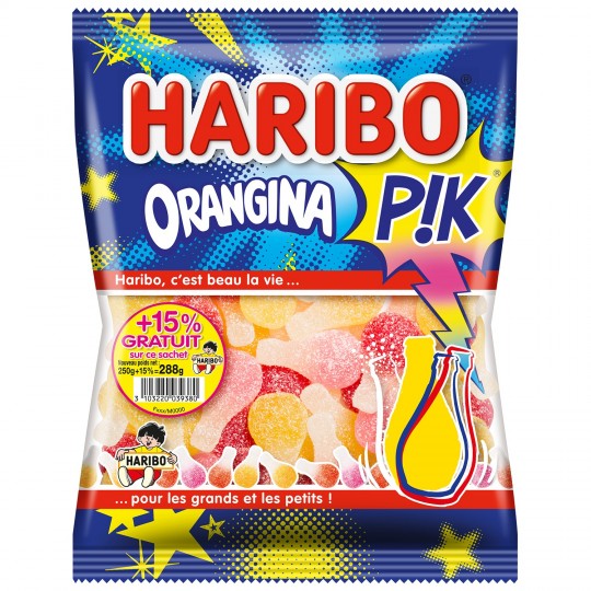 Mini Orangina Pik Haribo, bonbon ornagina Haribo,petit sachet orangina