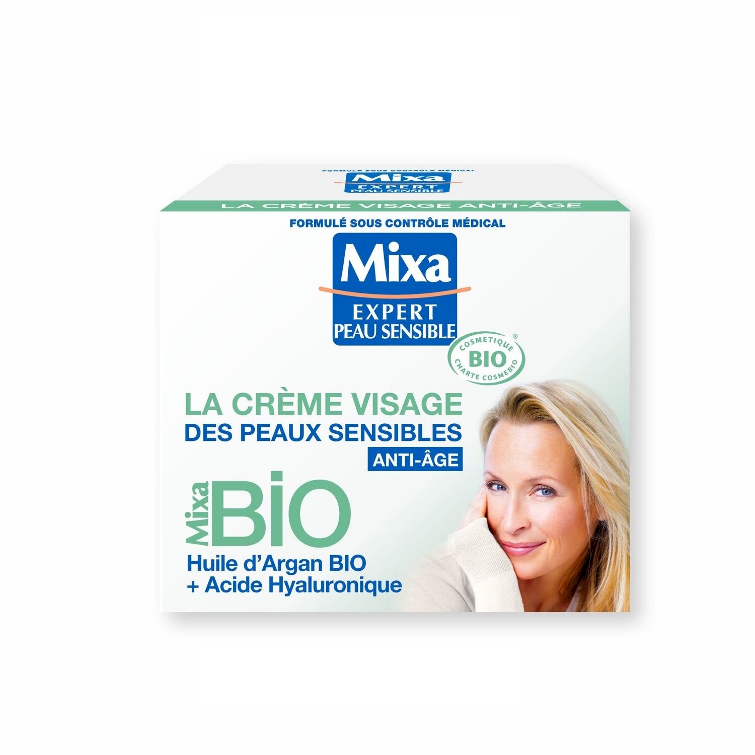 La Crème Visage des Peaux Sensibles - Mixa BIO - Mixa