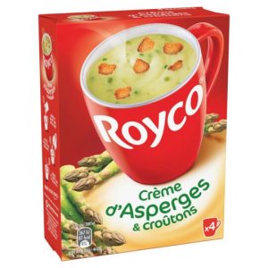 Dehydrierte Spargelsuppe & Croutons Royco