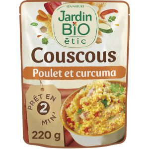Organic Chicken & Turmeric Couscous Dish Jardin Bio